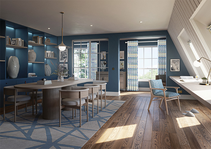 Faded Glamour, China Blue Stripe - Made To Measure Curtains - Image 8